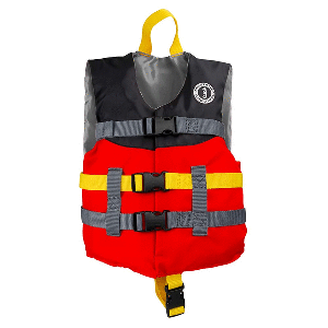 MUSTANG CHILD LIVERY FOAM VEST, RED/BLACK