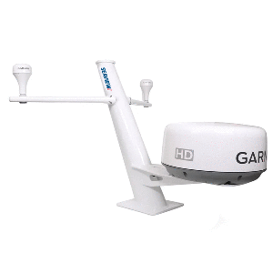 SEAVIEW 30" TAPERED CLOSED DOME AFT LEANING RADAR MOUNT W/REMOVABLE SPREADERS & 10X10 BASE PLATE
