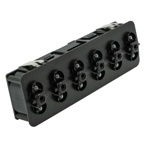 MARETRON VMM6 CONTURA SERIES DIGITAL SWITCH MODULE, 6 ROCKER, NO ACTUATORS W/RIGHT SWITCH 3-POSITION & BLUE LEDS