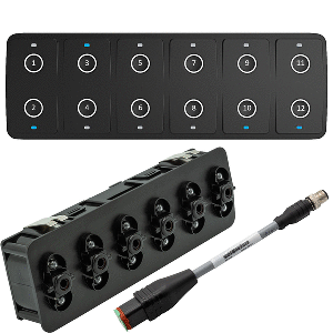 MARETRON CKM12 KEYPAD W/CKM TO NMEA 2000 ADAPTER CABLE, 0.2M (HORIZONTAL ORIENTATION)