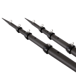 TIGRESS 15' XD 3K CARBON FIBER TELESCOPING OUTRIGGER POLES, MATTE BLACK/ BLACK, PAIR