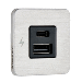 SCANSTRUT TILE USB-A/USB-C INTERIOR CHARGING SOCKET, 12/24V, STAINLESS STEEL BEZEL