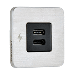 SCANSTRUT TILE USB-C INTERIOR CHARGING SOCKET, 12/24V, STAINLESS STEEL BEZEL