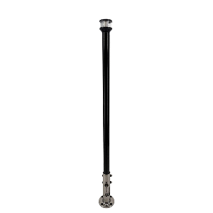 SEAVIEW 24" MANUALLY FOLDING LIGHT POST W/316 STAINLESS STEEL BASE & LTBLED12C5 NAVIGATION LIGHT, BLACK