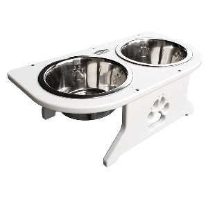 DEEP BLUE MARINE SMALL STARBOARD DOG DISH W/BOWLS, 5-1/2" TALL