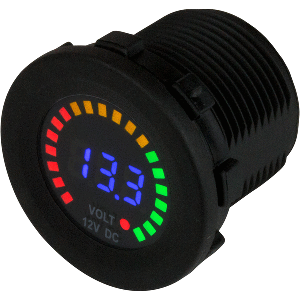 SEA DOG RAINBOW DISPLAY DIGITAL VOLTMETER, INJECTION MOLDED NYLON, 5V-15VDC