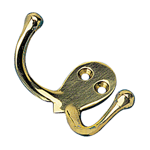 SEA DOG DOUBLE COAT HOOK, CAST BRASS