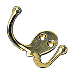 SEA DOG DOUBLE COAT HOOK, CAST BRASS