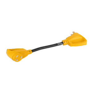 CAMCO POWER GRIP 18" DOGBONE ADAPTER, 50 AMP MALE/30 AMP FEMALE