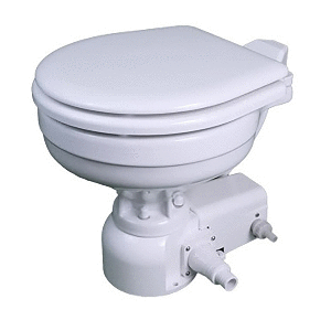 RARITAN SEA ERA MARINE SIZE PRESSURIZED FRESHWATER TOILET W/MULTIFUNCTION PANEL, WHITE, 12V