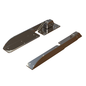 TACO COMMAND RATCHET HINGE, 18-1/2", 316 STAINLESS STEEL POLISHED W/HARD STOP