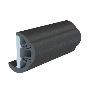TACO SUPROFLEX RUB RAIL KIT W/FLEX VINYL OVERLAY INSERT, 2"H X 1-1/4"W X 80'L, BLACK W/BLACK INSERT