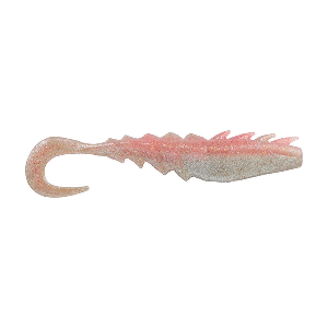 BERKLEY GULP! SALTWATER NEMESIS PRAWN CURL TAIL, 4", FLAMINGO CHROME