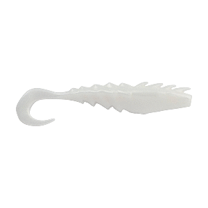BERKLEY GULP! SALTWATER NEMESIS PRAWN CURL TAIL, 4", PEARL WHITE