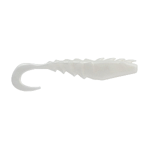 BERKLEY GULP! SALTWATER NEMESIS PRAWN CURL TAIL, 5", PEARL WHITE