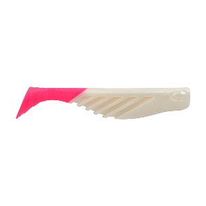 BERKLEY GULP! SALTWATER RIPPLE MULLET, 3", PEARL WHITE/PINK GSRM3-PWP