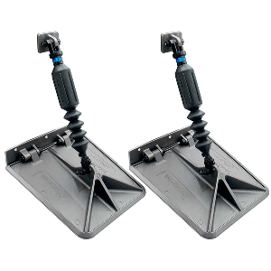 SMART TABS SX TRIM TABS BY LECTROTAB 9.5" X 10" F/12'-16' BOATS W/40LB ACTUATORS, 40-80HP, GUNMETAL GREY