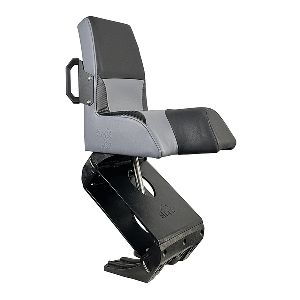 SHARK EPIC SEAT W/FLEX SUSPENSION, GREY VINYL, REGULAR HANDLE