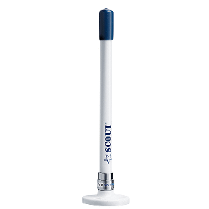 SCOUT 9" STUBBY WHITE VHF ANTENNA W/QUICK MOUNT INCLUDES 5M RG-58, MOUNT & INTEGRATED CONNECTOR KS-10