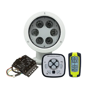 ACR RCL-50 LED WHITE SEARCHLIGHT W/URP-103 WIRED POINT PAD, URC-104 MASTER CONTROLLER & URC-103 WIRELESS HANDHELD REMOTE