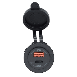 BLUEWATER ROUND DUAL USB/USB-C CHARGER