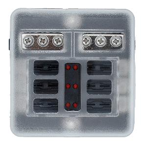 BLUEWATER 6 POSITION FUSE BLOCK W/LEDS