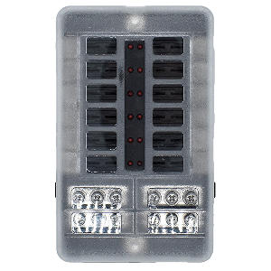 BLUEWATER 12 POSITION FUSE BLOCK W/LEDS