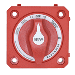 BLUEWATER ON/OFF 4 POST DUAL CIRCUIT BATTERY SWITCH W/O BASE, PANEL MOUNT, RED