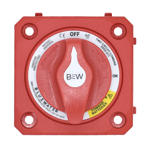 BLUEWATER OFF/ON COMBINE BATTERY SWITCH W/O BASE, PANEL MOUNT, RED