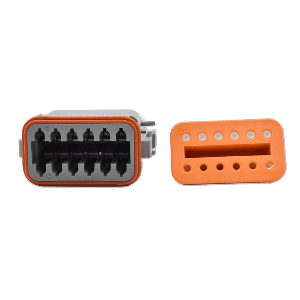 BLUEWATER 12 POSITION FEMALE DEUTSCH CONNECTOR W/WEDGE LOCK