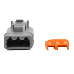 BLUEWATER 3 POSITION DTM FEMALE CONNECTOR W/WEDGE LOCK