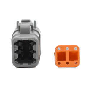 BLUEWATER 6 POSITION DTM FEMALE CONNECTOR W/WEDGE LOCK