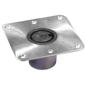 SPRINGFIELD 2-3/8" PLUG-IN STAINLESS STEEL SQUARE BASE, 7"X7"