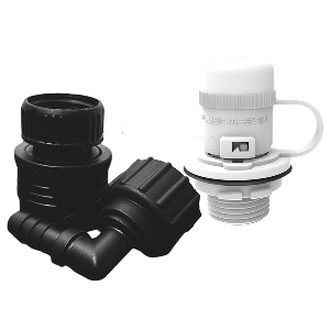 FLUSHMASTER FLUSH PORT QUICK CONNECT F/MERCURY, WHITE