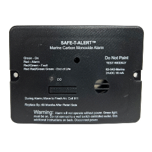 SAFE-T-ALERT 62 SERIES CARBON MONOXIDE ALARM, 24V FLUSH MOUNT, BLACK W/RELAY