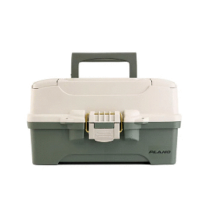 PLANO TWO-TRAY TACKLE BOX, GREEN/TAN