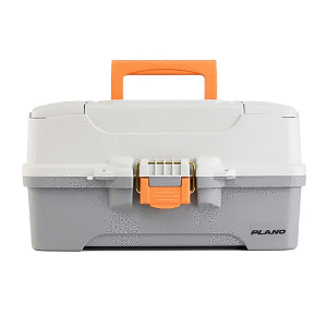 PLANO THREE-TRAY TACKLE BOX, LIGHT GREY/DARK GREY