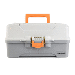 PLANO THREE-TRAY TACKLE BOX, LIGHT GREY/DARK GREY