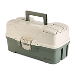 PLANO THREE-TRAY TACKLE BOX, GREEN/TAN