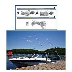 DOCK EDGE SUPREME EZ-STOW MOORING WHIPS, 10', 4,000LBS, UP TO 21'
