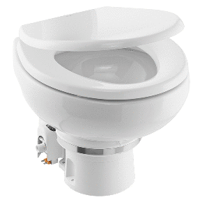 DOMETIC MASTERFLUSH 7160 WHITE ELECTRIC MACERATING TOILET W/ORBIT BASE, RAW WATER FLUSH, 24V