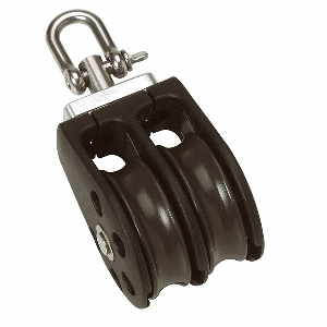BARTON SIZE 2 35MM PLAIN BEARING PULLEY BLOCK DOUBLE W/SWIVEL