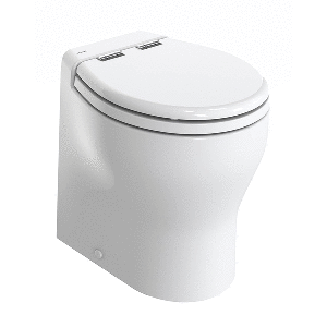 THETFORD SILENCE 2G W/WOOD POLYESTER SOFT CLOSE SEAT & STANDARD SOLENOID, HIGH, WHITE, 12V