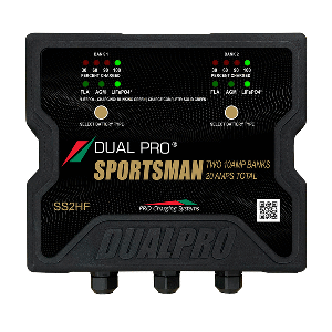 DUAL PRO SPORTSMAN SERIES HF BATTERY CHARTER, 20 AMP, 2 BANK
