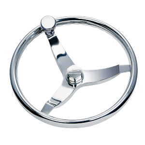 SCHMITT MARINE VISION ELITE STAINLESS STEEL 15.5" STEERING WHEEL