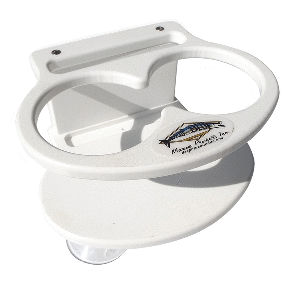 DEEP BLUE MARINE DOUBLE SLIM CAN DRINK HOLDER & CELL PHONE, WHITE