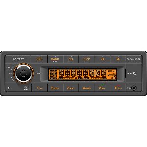 VDO 24V RADIO WITH ORANGE DISPLAY, BT, USB, WEATHERBAND