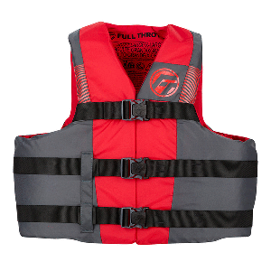 FULL THROTTLE ADULT NYLON LIFE JACKET 2X/4X - RED/BLACK