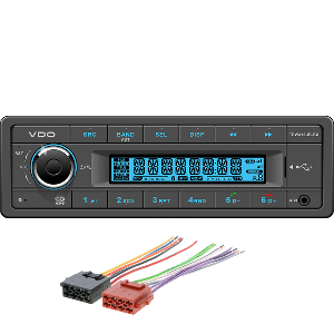 VDO 12V RADIO KIT WITH BLUE DISPLAY, INCLUDES POWER