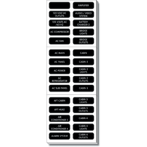 BLUE SEA 8067 AC PANEL EXTENDED 120 LABEL SET